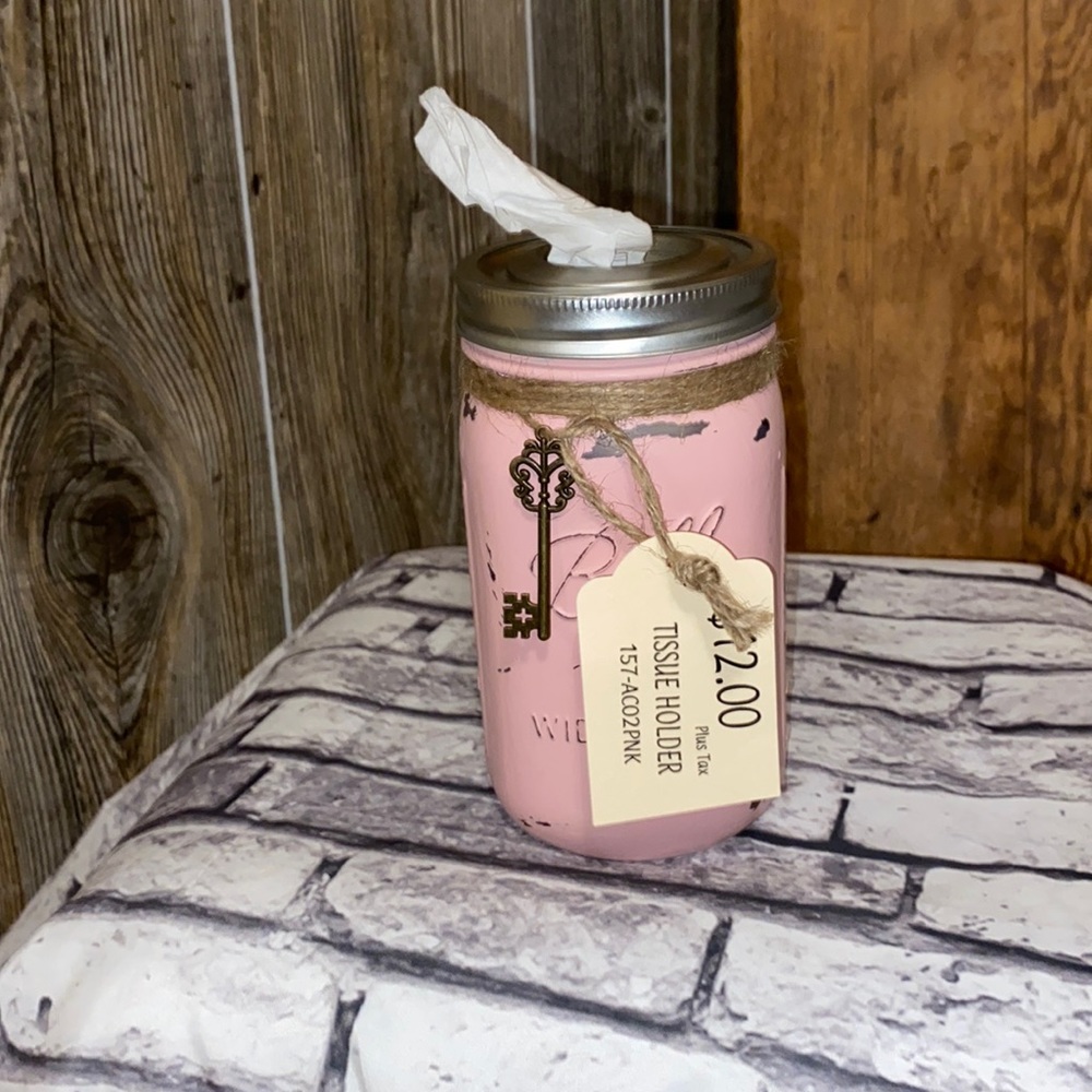 Farmhouse mason jar handmade tissue holder